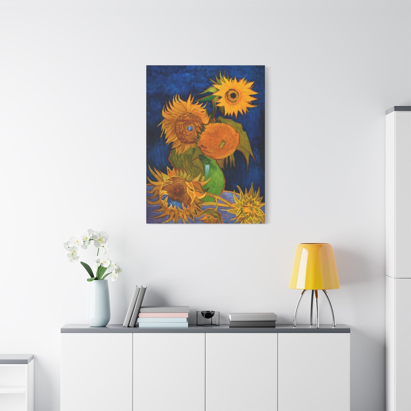 Vase with Five Sunflowers By Vincent van Gogh