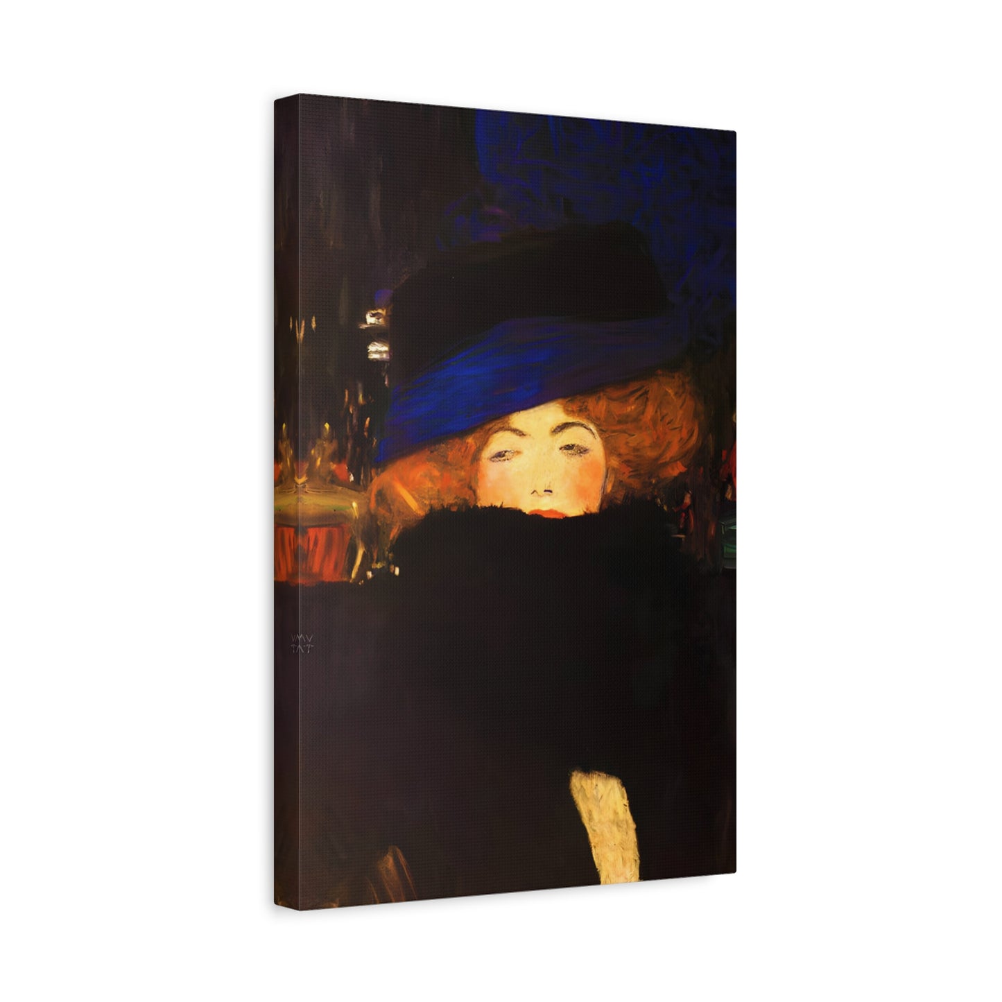 Lady with Hat and Feather Boa By Gustav Klimt