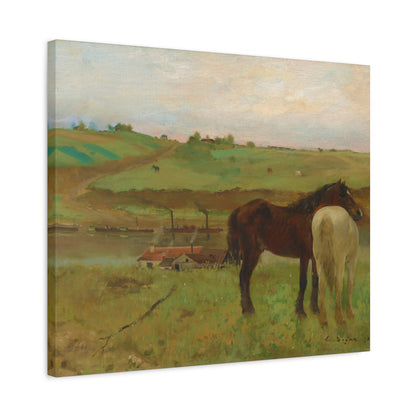 Horses in a Meadow By Edgar Degas