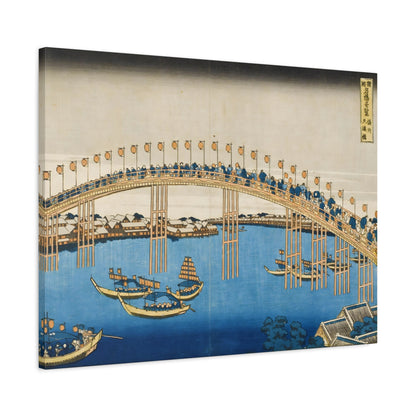 The Festival of Lanterns on Temma Bridge By Katsushika Hokusai