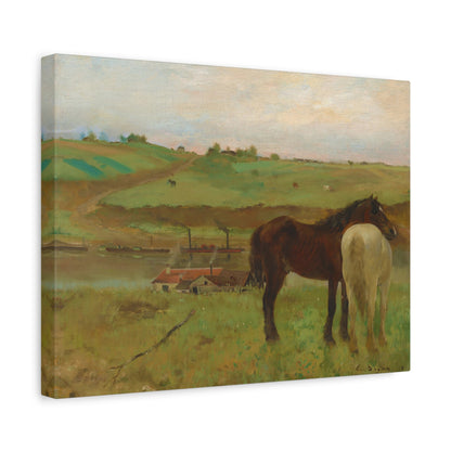 Horses in a Meadow By Edgar Degas