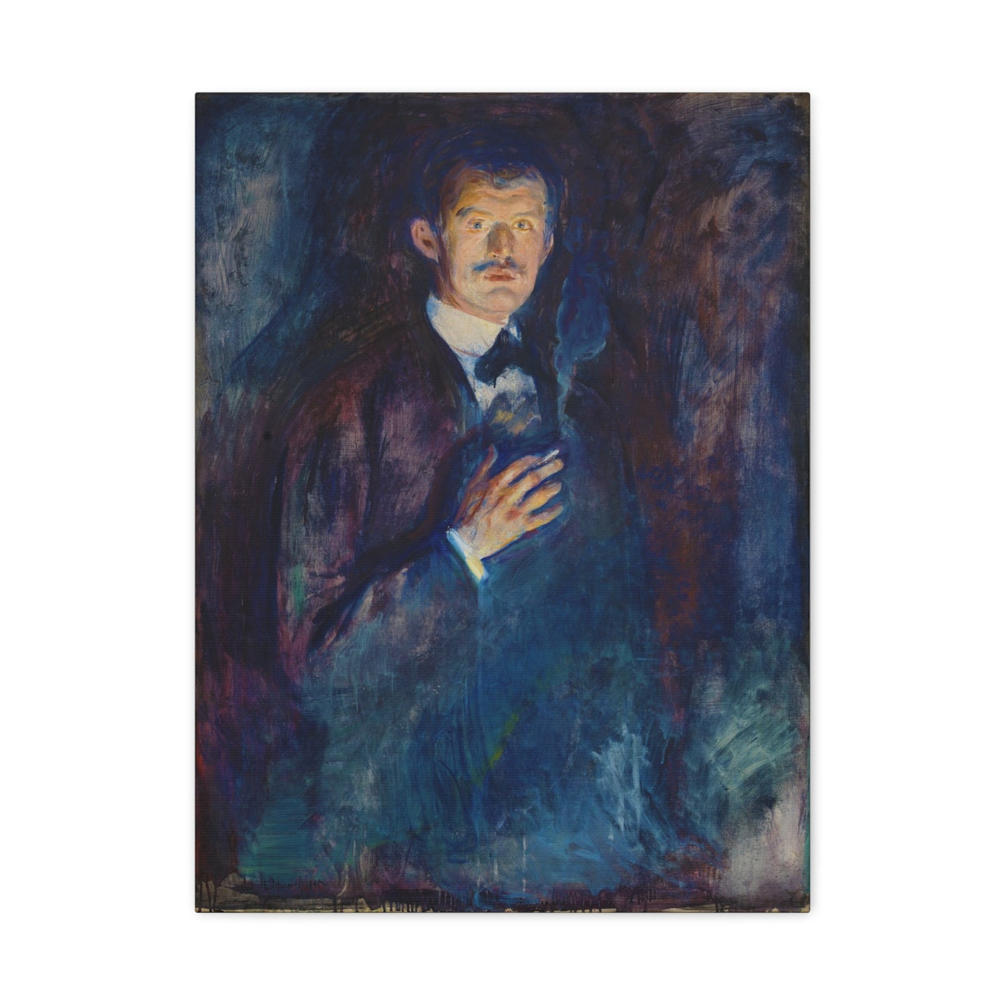 Self-Portrait with Burning Cigarette By Edvard Munch