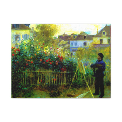 Monet Painting in His Garden at Argenteuil By Pierre-Auguste Renoir