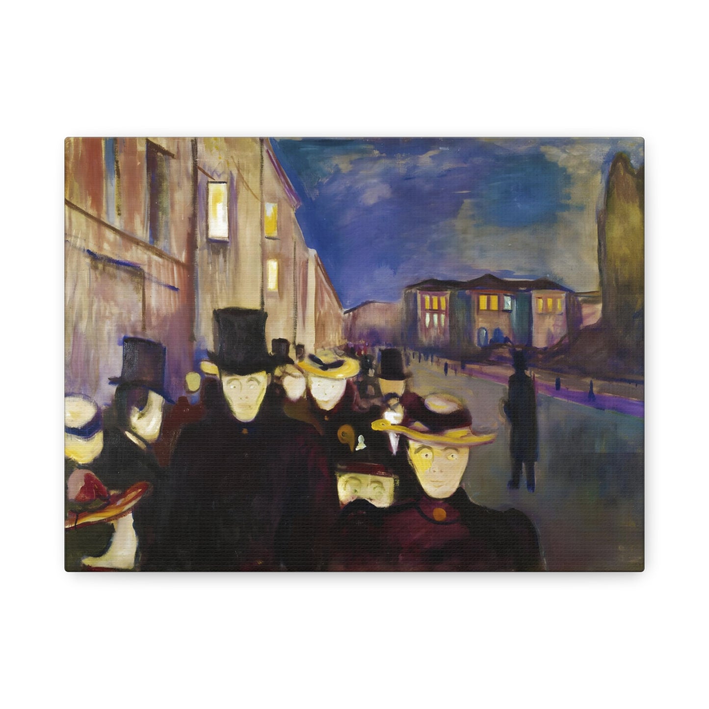 Evening on Karl Johan Street By Edvard Munch