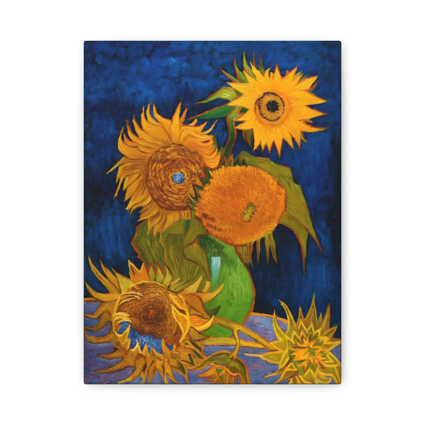 Vase with Five Sunflowers By Vincent van Gogh