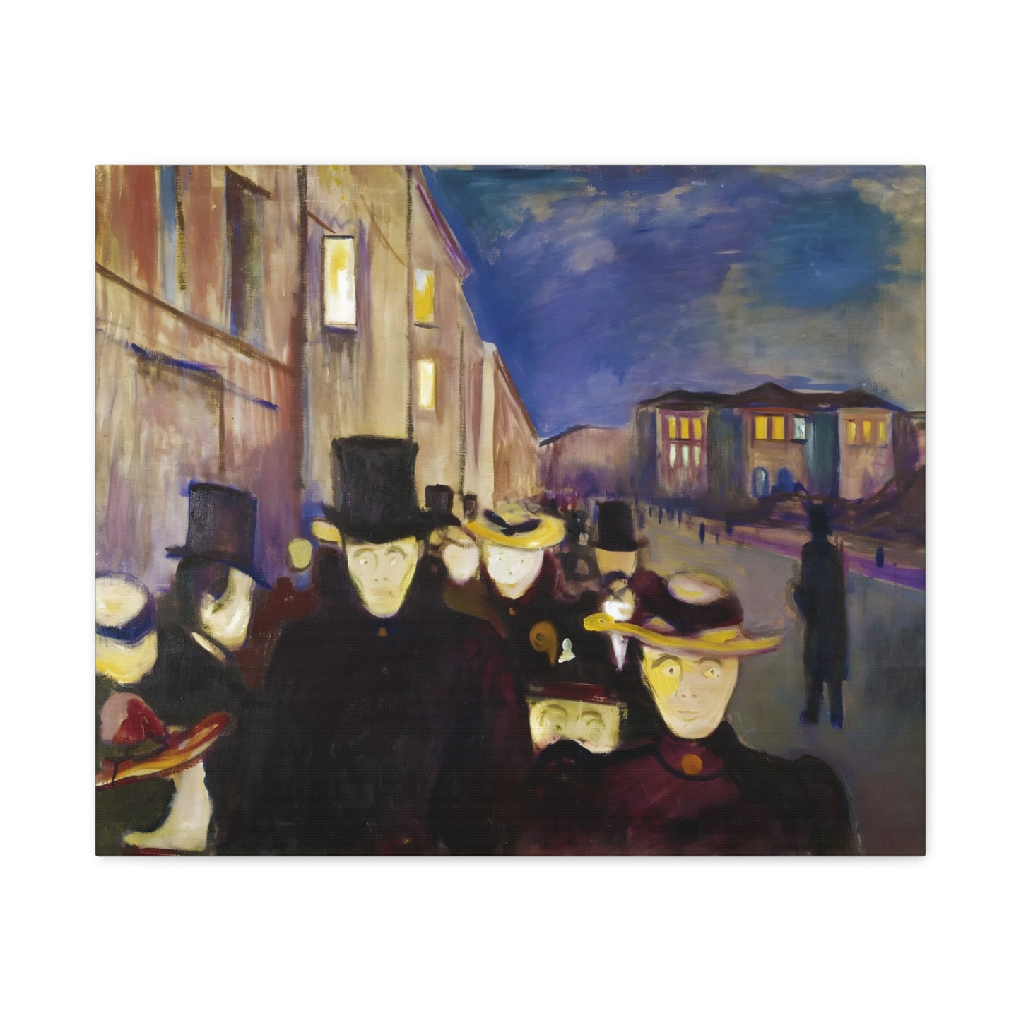 Evening on Karl Johan Street By Edvard Munch