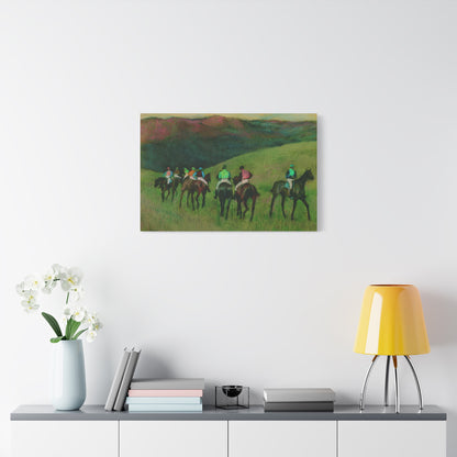 Racehorses in a Landscape By Edgar Degas