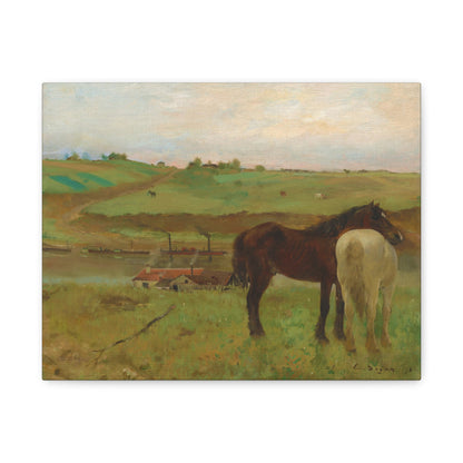 Horses in a Meadow By Edgar Degas