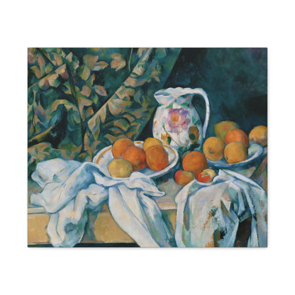 Still Life with a Curtain By Paul Cézanne