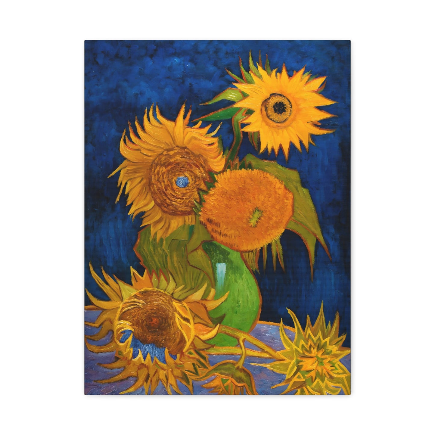 Vase with Five Sunflowers By Vincent van Gogh