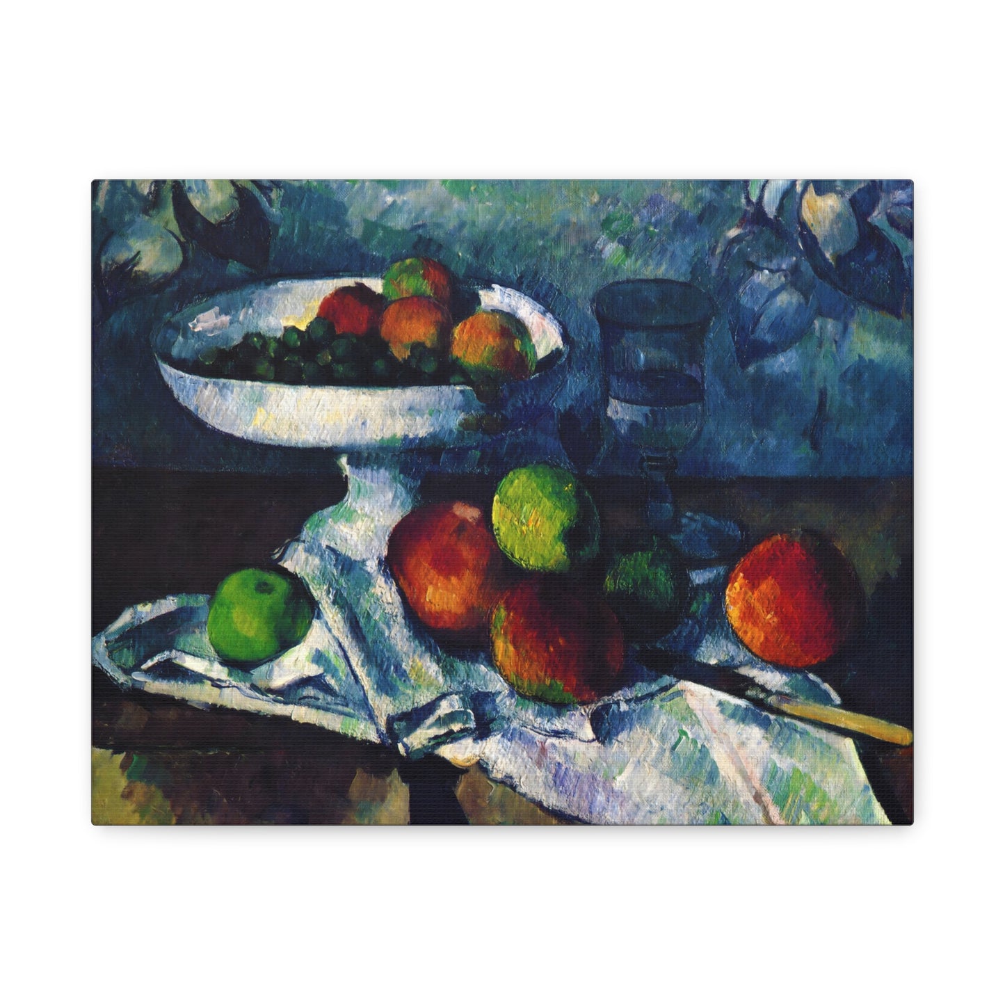 Fruit Bowl, Glass, and Apples By Paul Cézanne