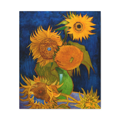 Vase with Five Sunflowers By Vincent van Gogh