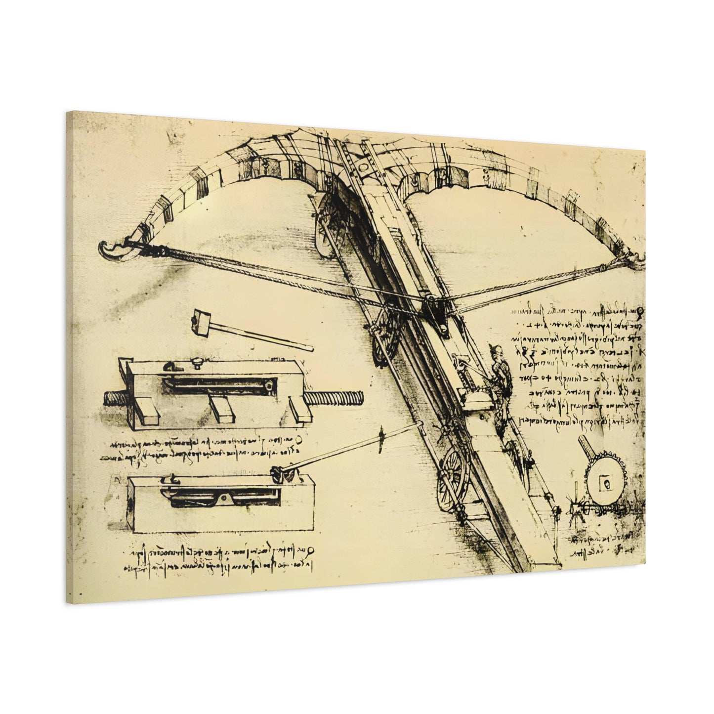 Design for a Giant Crossbow By Leonardo da Vinci