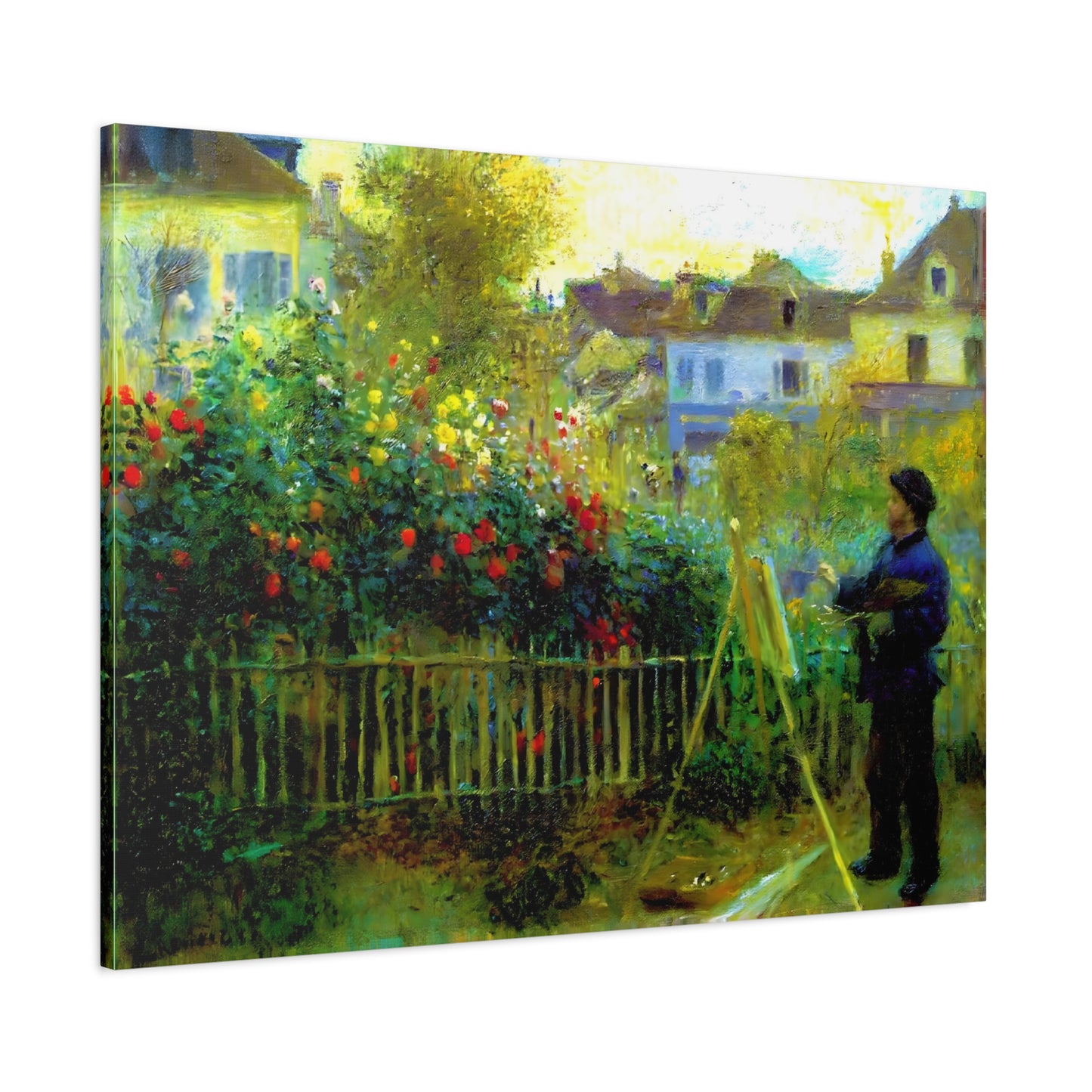 Monet Painting in His Garden at Argenteuil By Pierre-Auguste Renoir