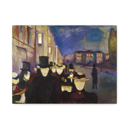 Evening on Karl Johan Street By Edvard Munch