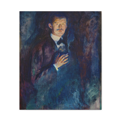 Self-Portrait with Burning Cigarette By Edvard Munch