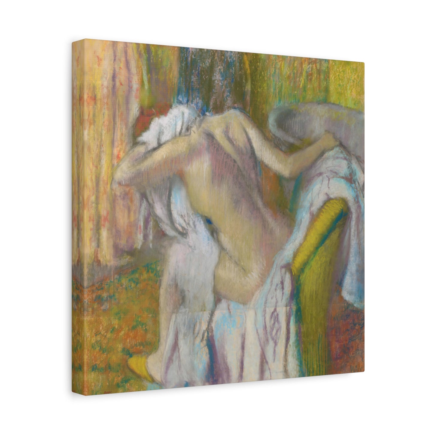 After the Bath, Woman Drying Herself By Edgar Degas