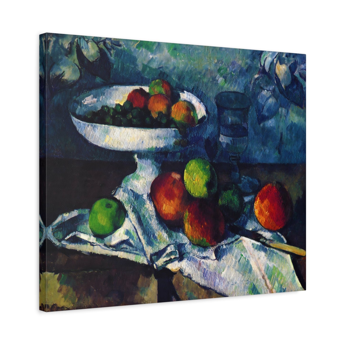 Fruit Bowl, Glass, and Apples By Paul Cézanne