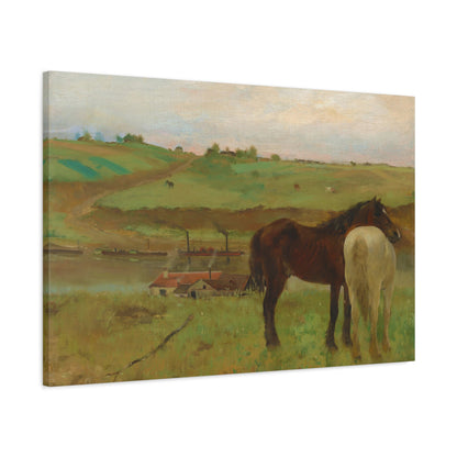 Horses in a Meadow By Edgar Degas