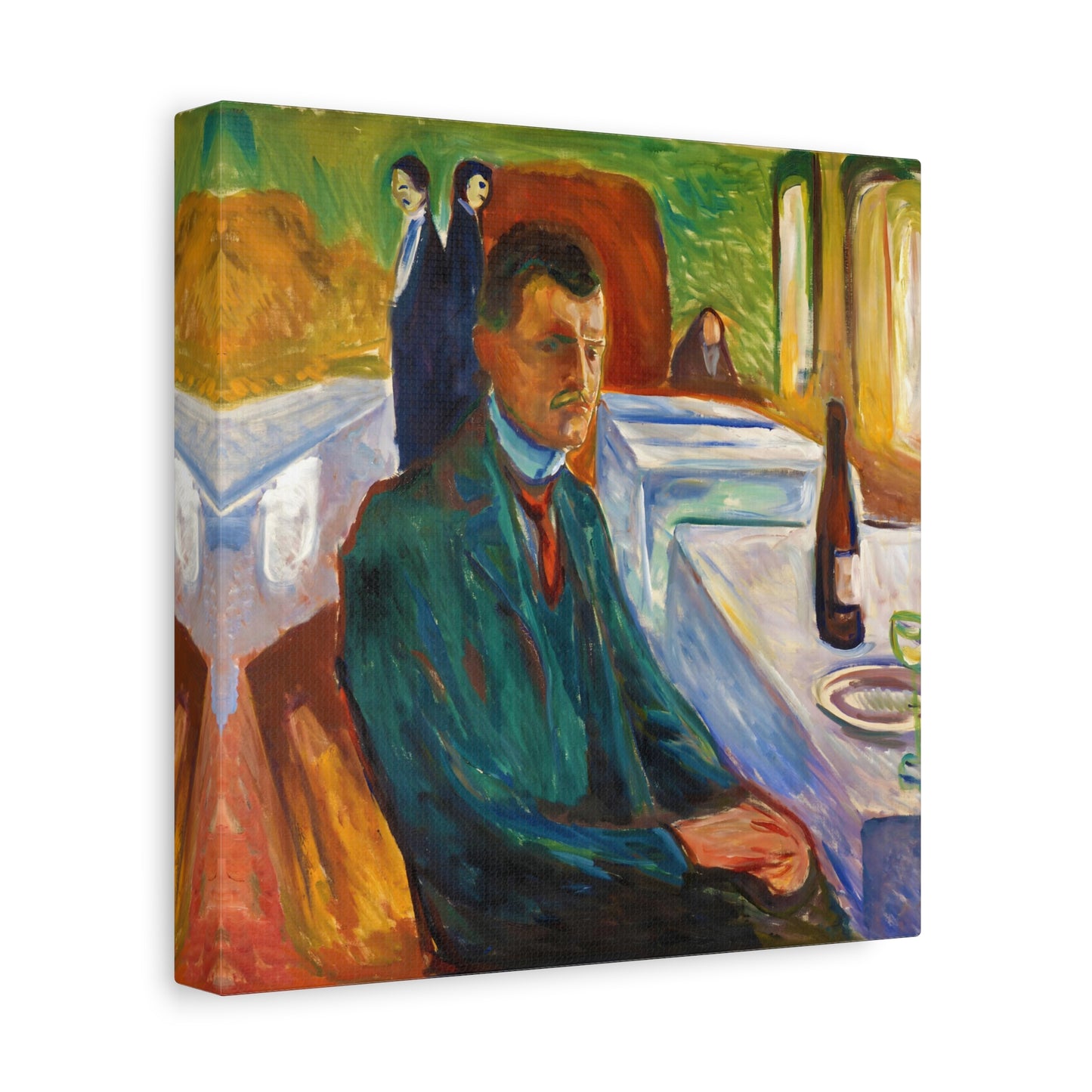 Self-Portrait with Bottle of Wine By Edvard Munch