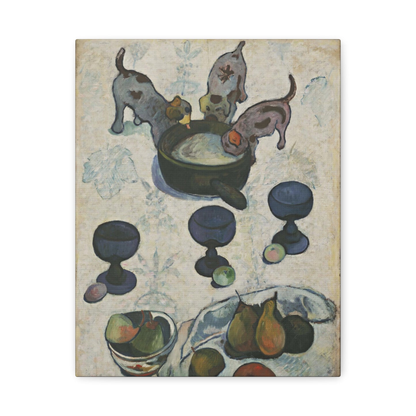 Still Life with Three Puppies By Eugène Henri Paul Gauguin