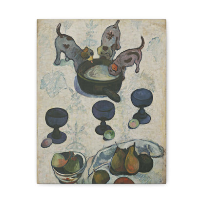 Still Life with Three Puppies By Eugène Henri Paul Gauguin