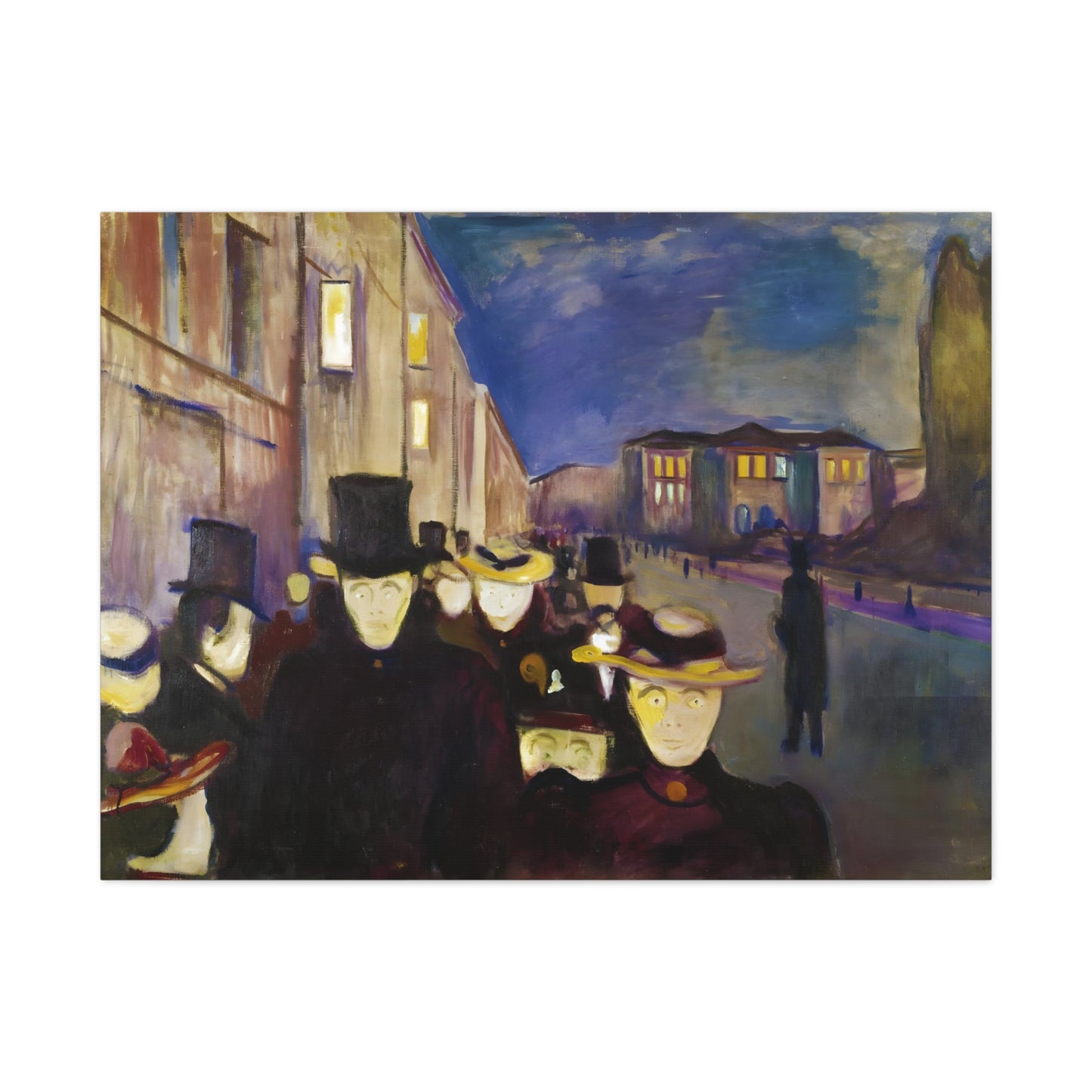 Evening on Karl Johan Street By Edvard Munch