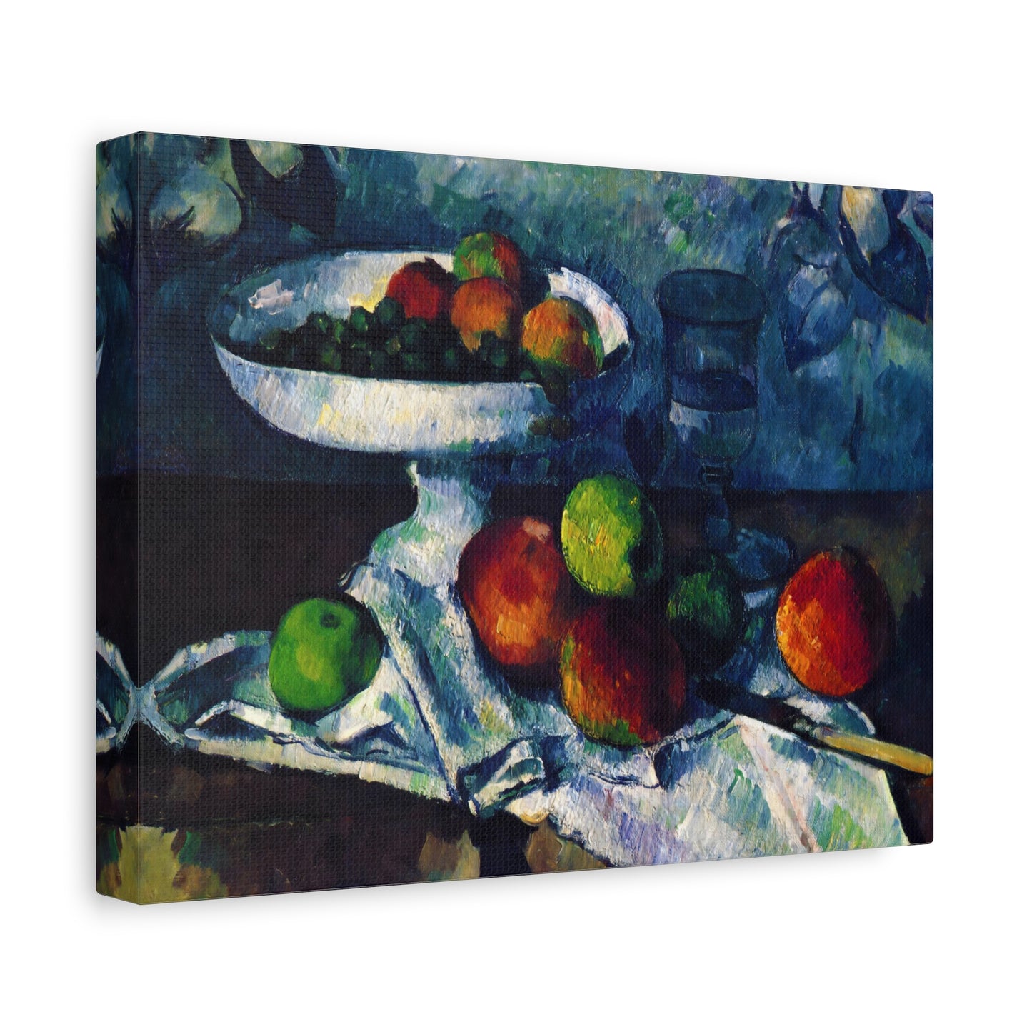 Fruit Bowl, Glass, and Apples By Paul Cézanne