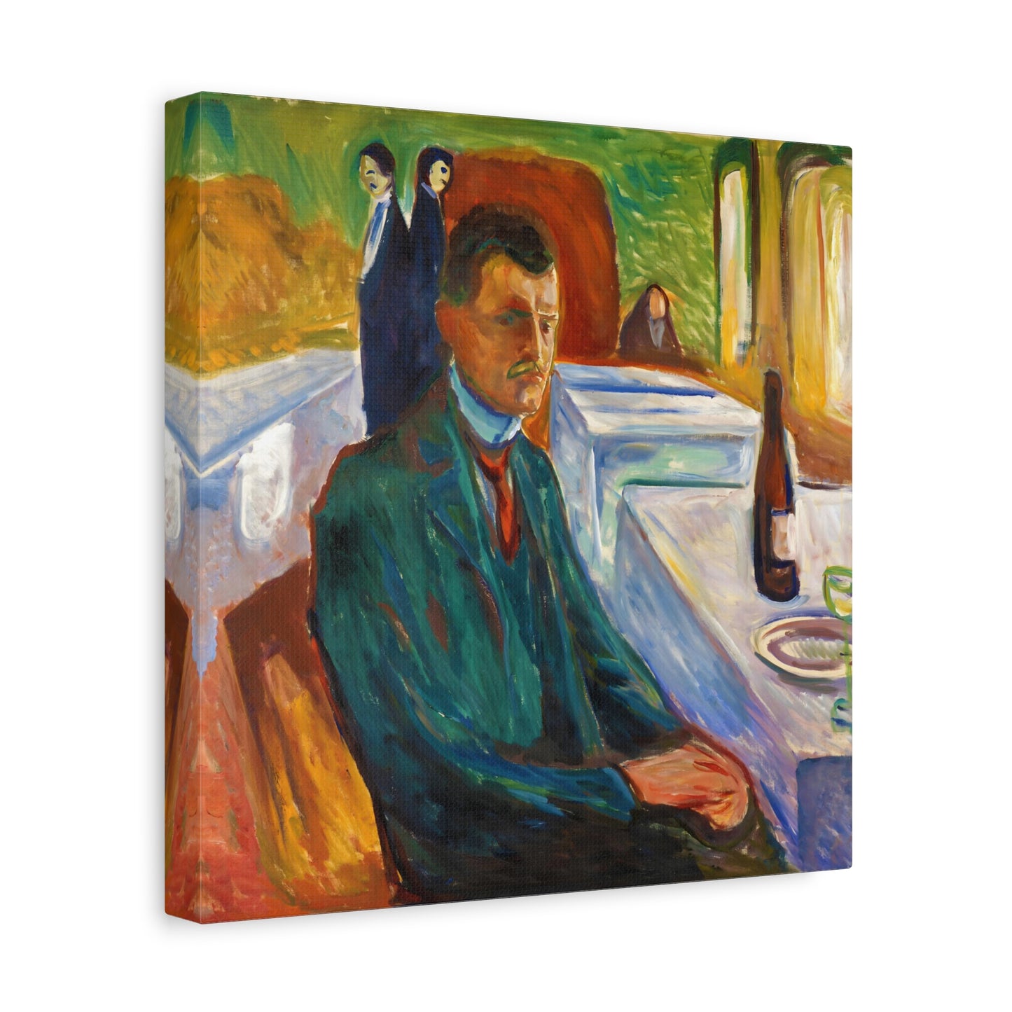 Self-Portrait with Bottle of Wine By Edvard Munch