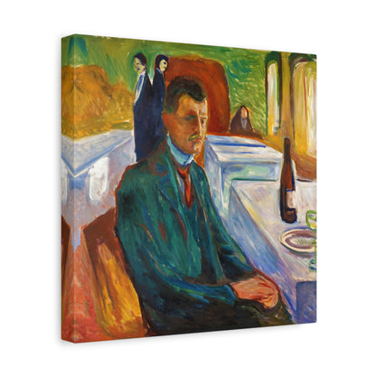 Self-Portrait with Bottle of Wine By Edvard Munch