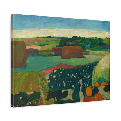 Haystacks in Brittany By Eugène Henri Paul Gauguin