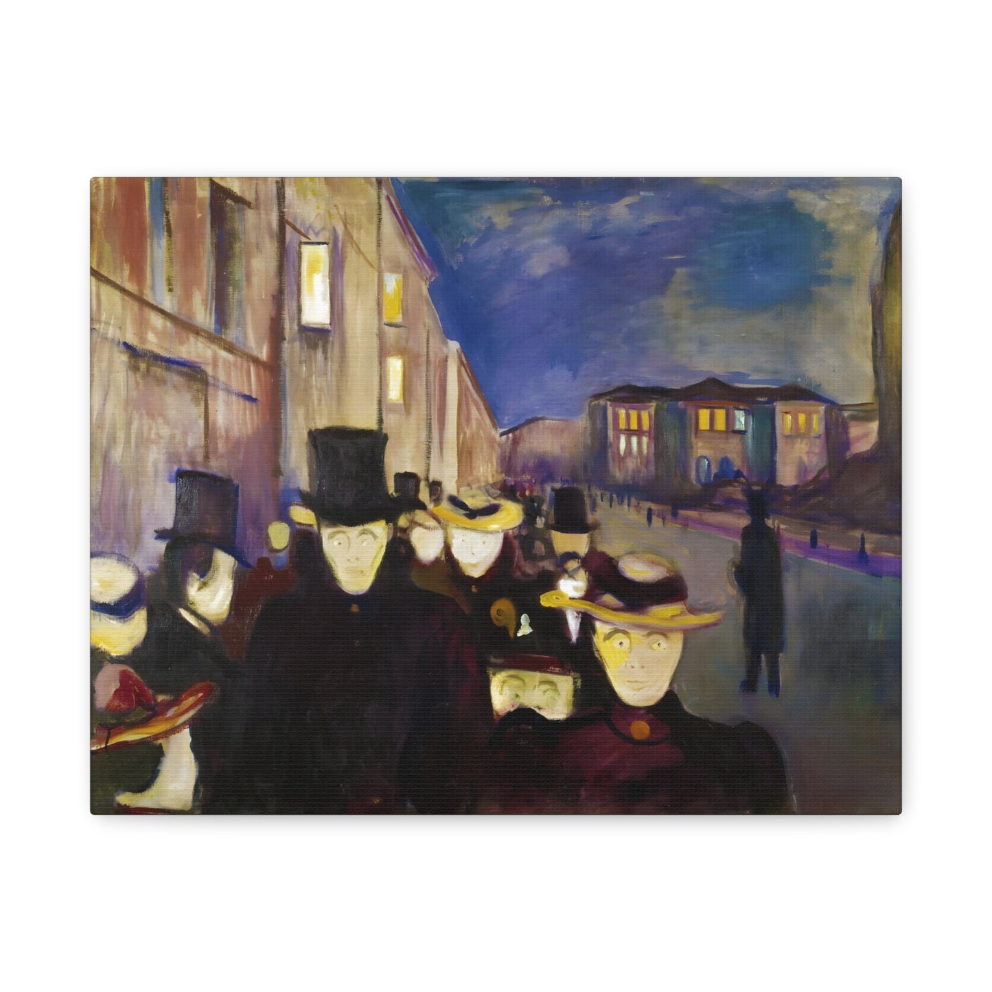 Evening on Karl Johan Street By Edvard Munch