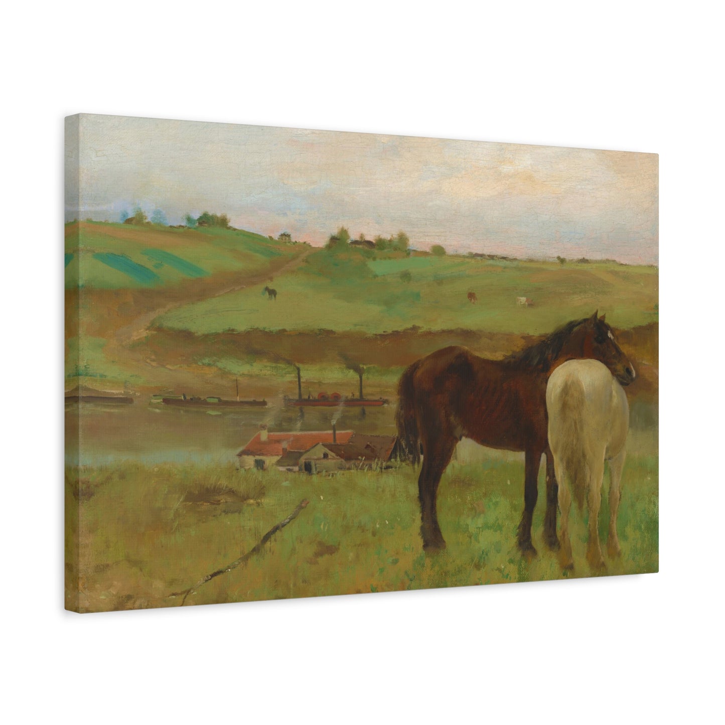 Horses in a Meadow By Edgar Degas