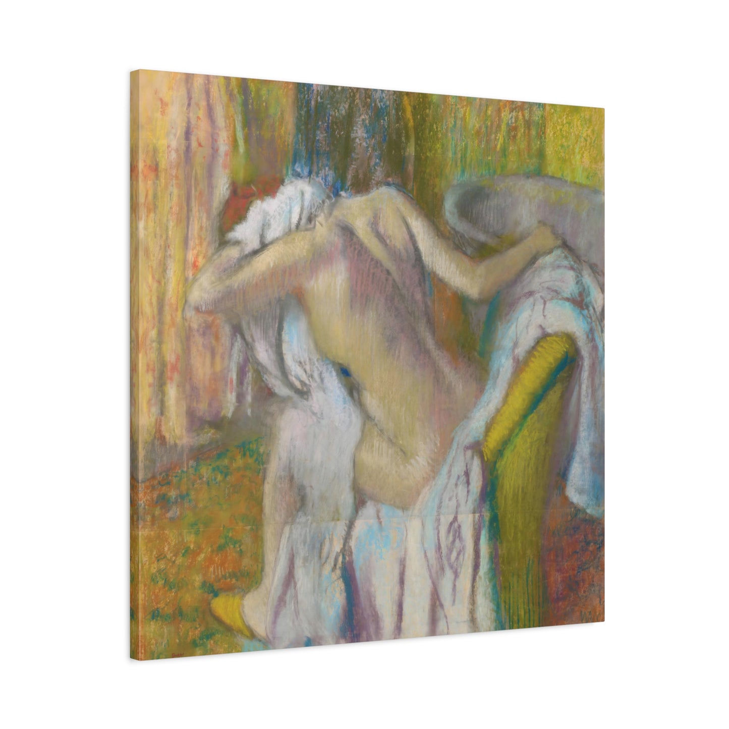 After the Bath, Woman Drying Herself By Edgar Degas