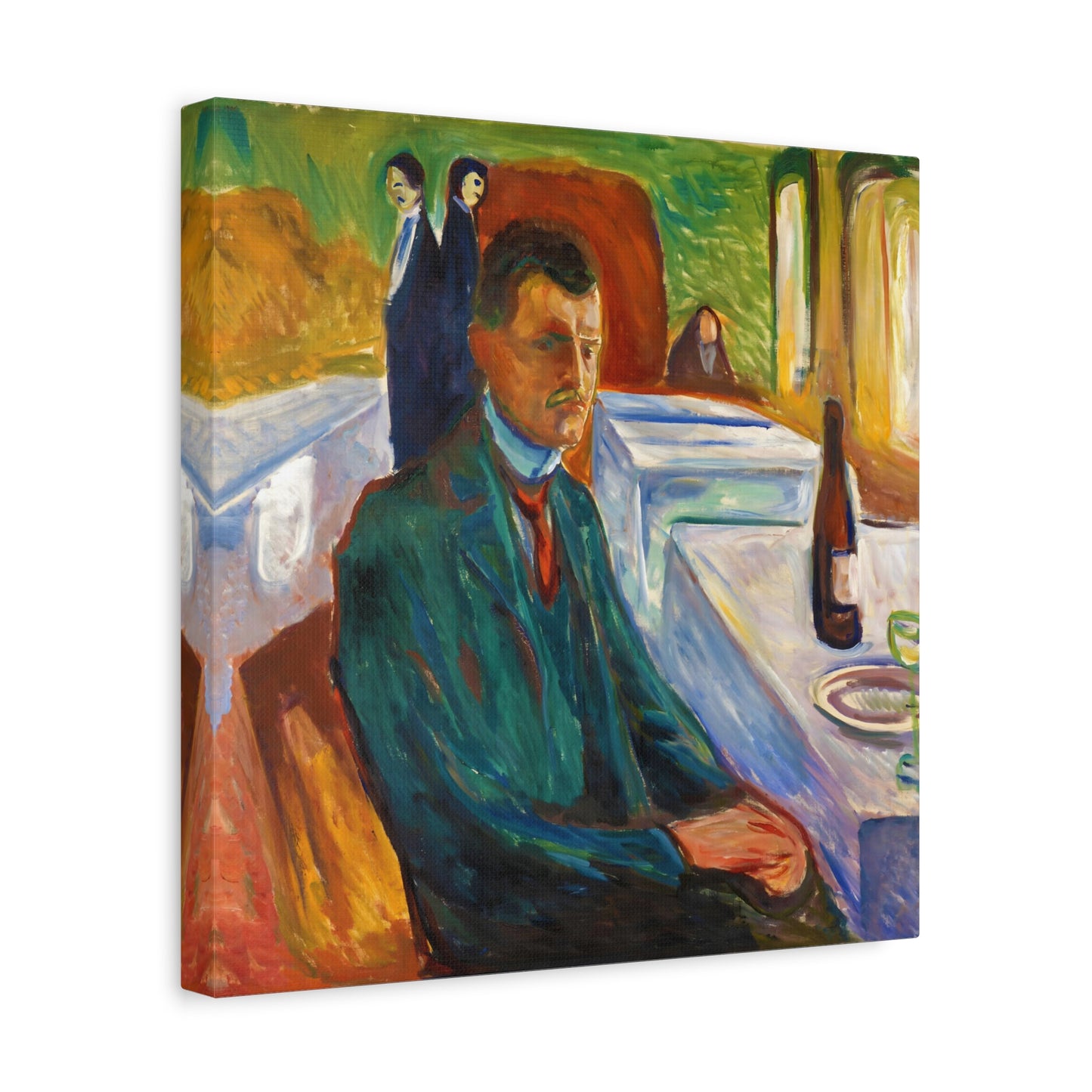 Self-Portrait with Bottle of Wine By Edvard Munch