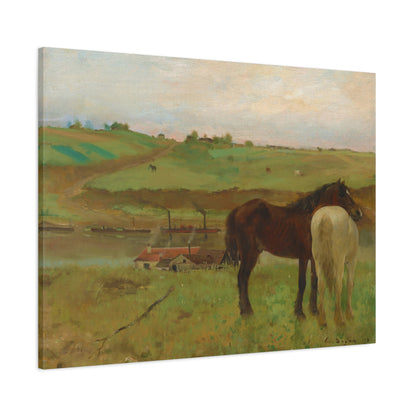 Horses in a Meadow By Edgar Degas