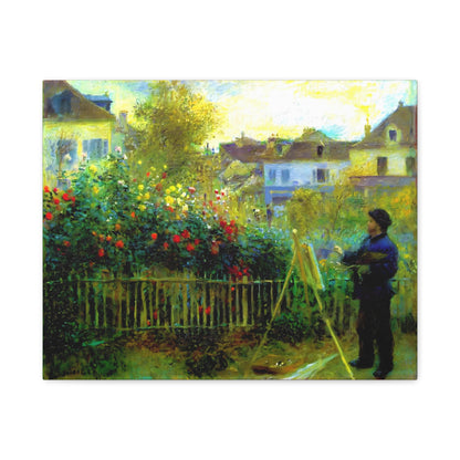 Monet Painting in His Garden at Argenteuil By Pierre-Auguste Renoir