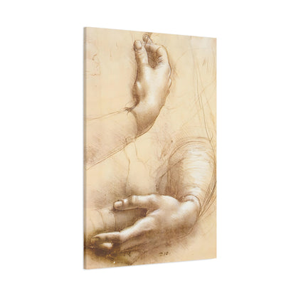 Study of Hands By Leonardo da Vinci