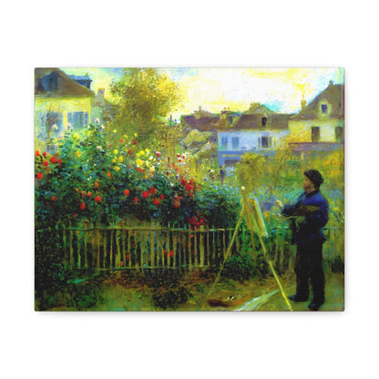 Monet Painting in His Garden at Argenteuil By Pierre-Auguste Renoir