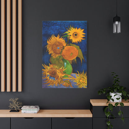 Vase with Five Sunflowers By Vincent van Gogh