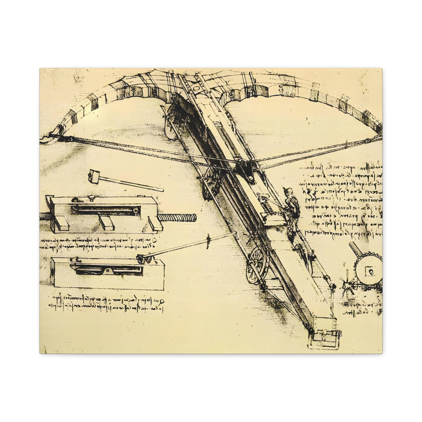 Design for a Giant Crossbow By Leonardo da Vinci