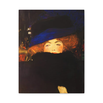 Lady with Hat and Feather Boa By Gustav Klimt