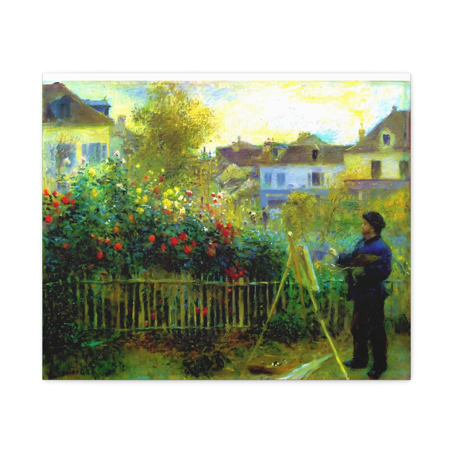 Monet Painting in His Garden at Argenteuil By Pierre-Auguste Renoir