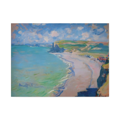 Beach in Pourville By Claude Monet