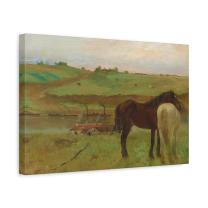 Horses in a Meadow By Edgar Degas