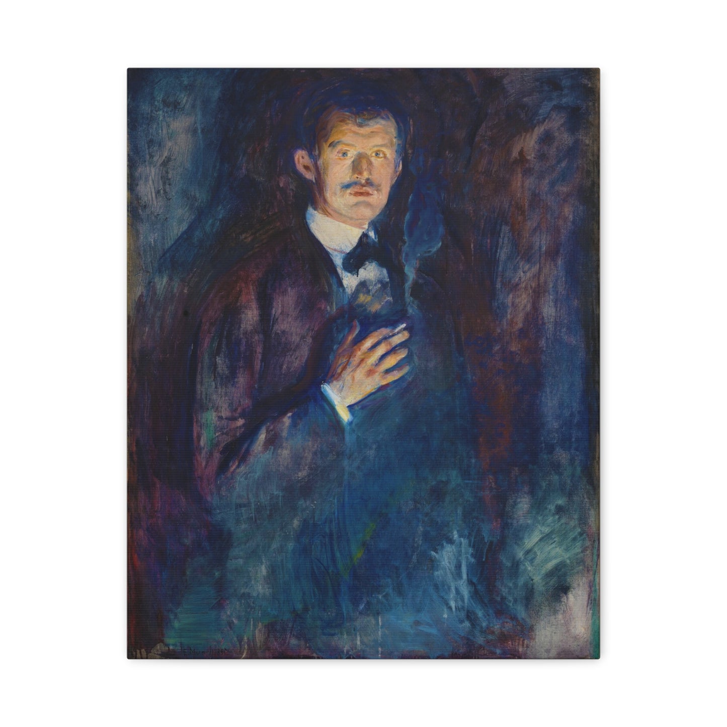 Self-Portrait with Burning Cigarette By Edvard Munch