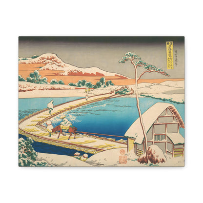 The Pontoon Bridge at Sano By Katsushika Hokusai