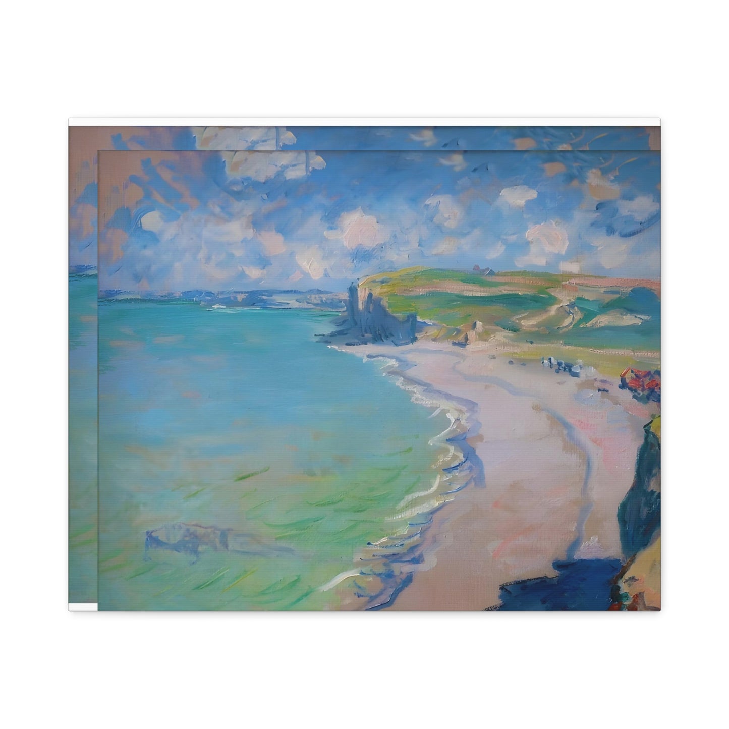 Beach in Pourville By Claude Monet