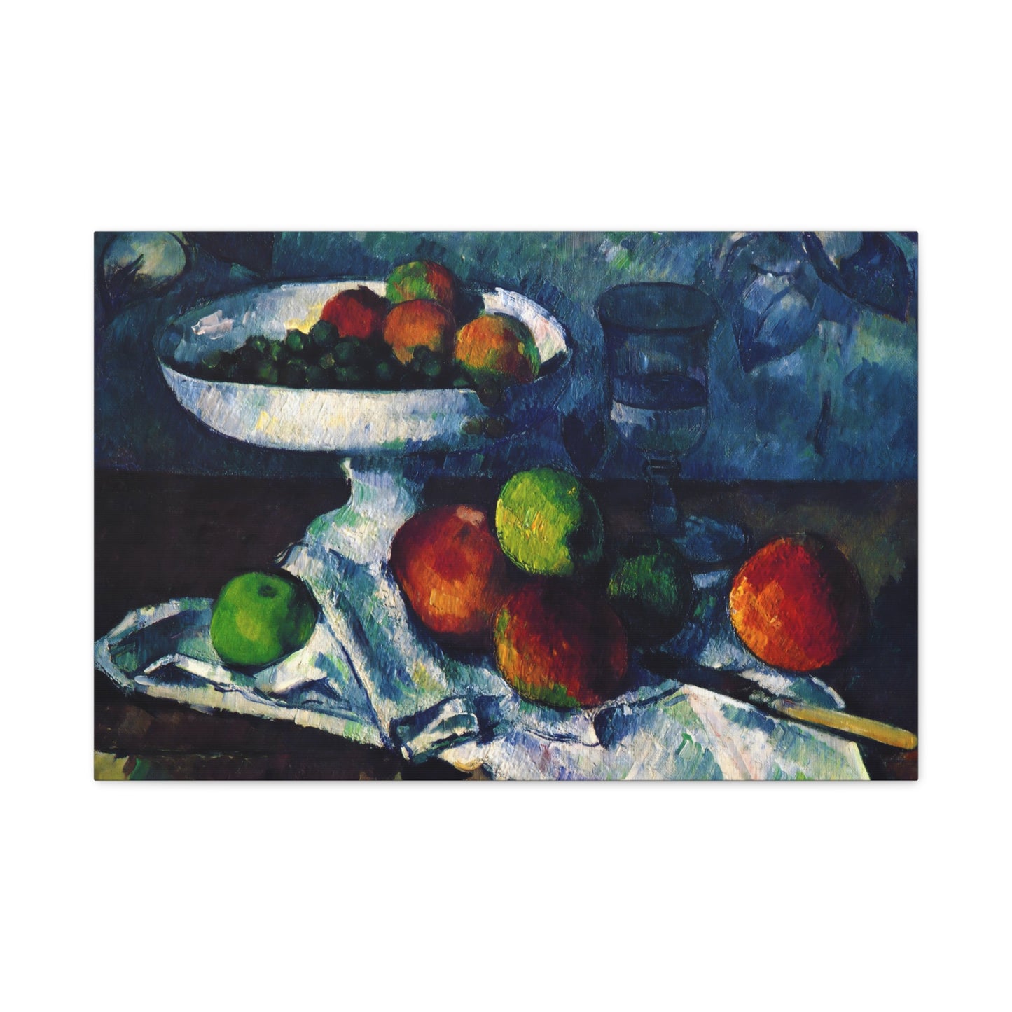 Fruit Bowl, Glass, and Apples By Paul Cézanne