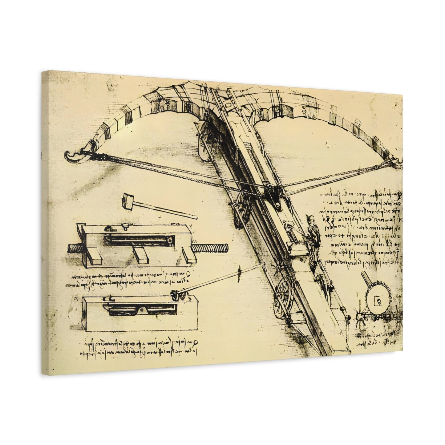 Design for a Giant Crossbow By Leonardo da Vinci